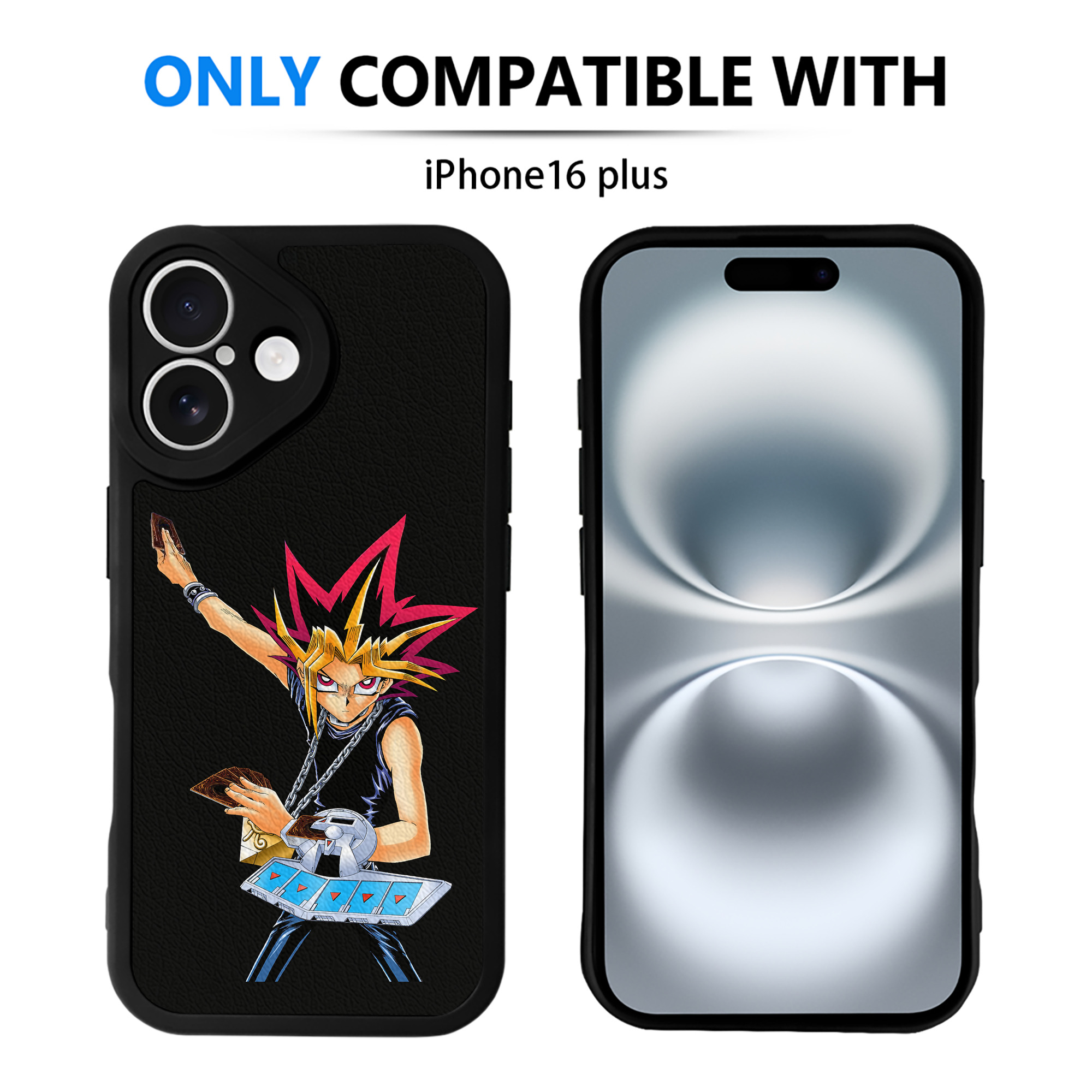 （画像用） 遊☆戯☆王 Yu-Gi-Oh! 【iPhone 16シリーズ対応】シリコンスマホケース（レザー調） 材質：シリコン